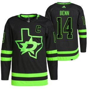 Herren Dallas Stars Eishockey Trikot Jamie Benn #14 Alternate Schwarz 2021-22 Pro Authentic